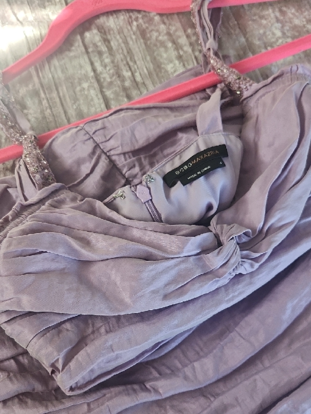BCBGMaxAzria Lilac Ruched Mini Dress - Picture 9 of 11